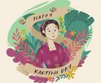 Kartini Day background decorated with flowers