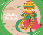 Colorful Gudi Padwa Festivity Illustration