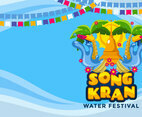 The Great Traditional Songkran Water Festival Background