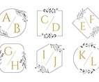 Wedding monogram with outline design style