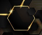 Black and Gold Hexagonal Background