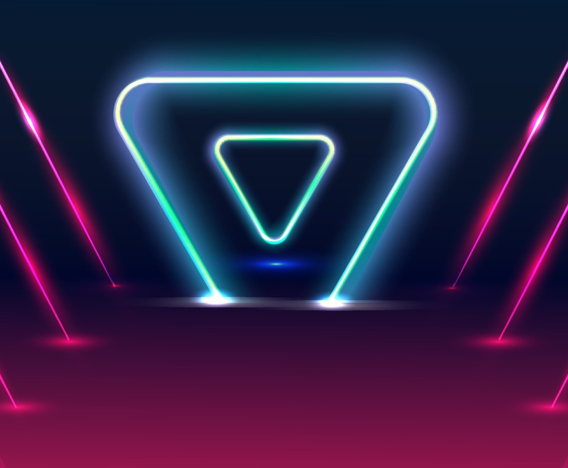 Neon Light Triangle Background