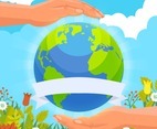 Earth Day Background With Hand Care