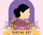 Happy Kartini's Day with Floral ornaments