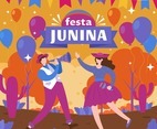 Festa Junina with two people dancing together