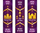 Elegant Purple Eid Al Fitr Marketing Tools Banner