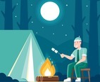 Camping in Mountain Forest