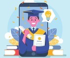 Online Graduation Ceremony in Mobile Phone