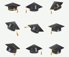 Set of Graduation Hat Icon