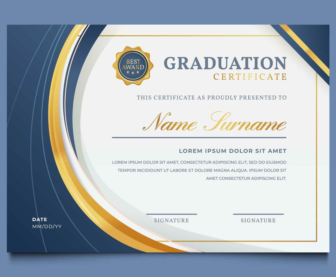 Graduation Certificate Awards Diploma Template