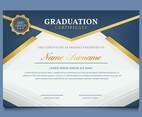 Blue and Gold Graduation Certificate Awards Template