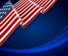 American Flag with Dark Blue Background