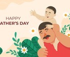 Father And Son Happy Illustration