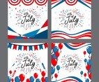 4th of July Independence Day Card Set