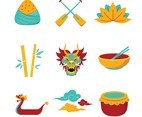 Dragon Boat Festival Icon Set