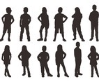 Kids in Various Poses Silhouette Collection
