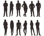 People in Different Poses Silhouette Collection
