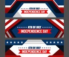 4th of July Banner Template Set Vector