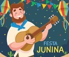 Festa Junina with Man Play Guitar on Festival
