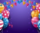 Birthday with Realistic Colorful Balloon Background