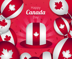 Happy Canada Day with Hat and Balloons Template