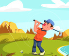 Man Playing Golf on Golf Course