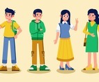 Group of Young Teenager College Character