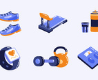Home Fitness Tools Icon Collection