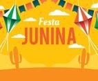 Festa Junina with Kites Illustration