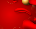 Red and Gold Liquid Long Banner Background