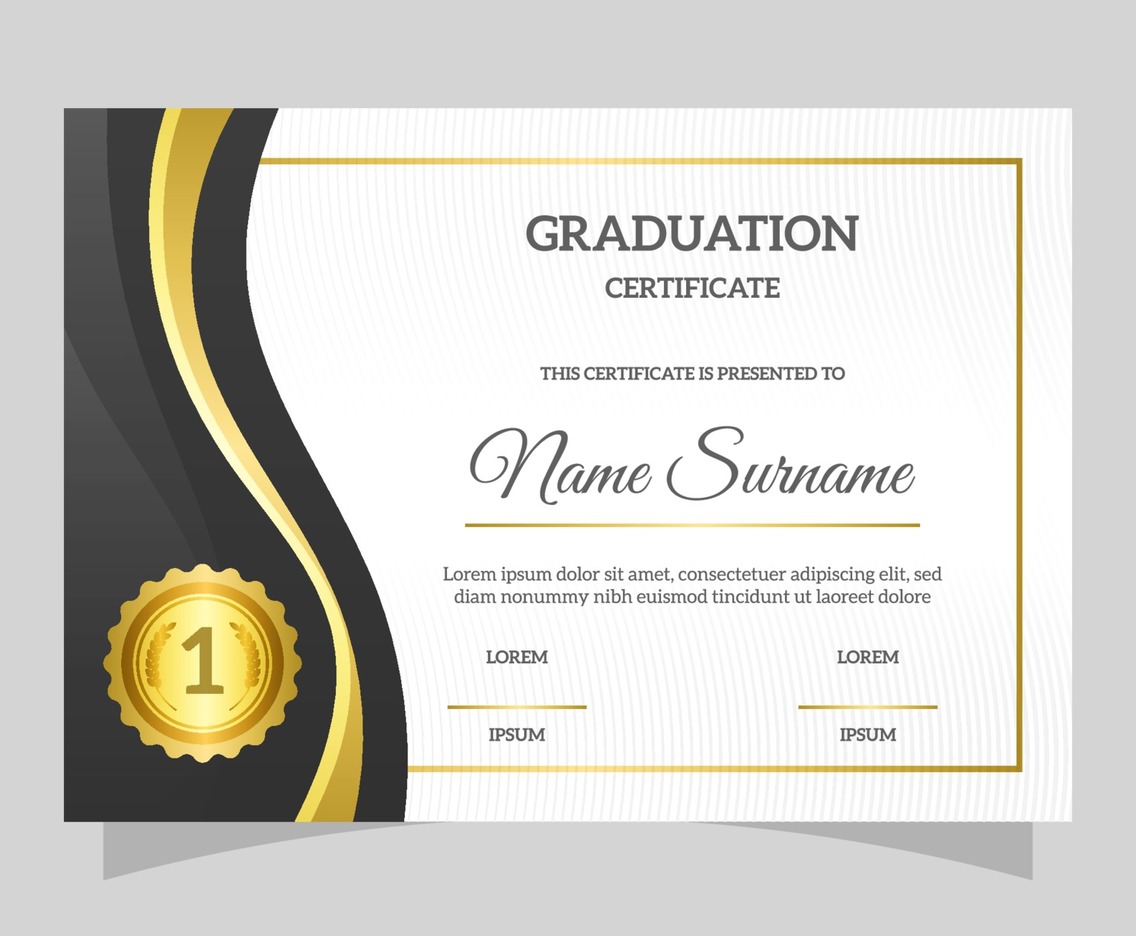 Realistic Graduation Certificate Template