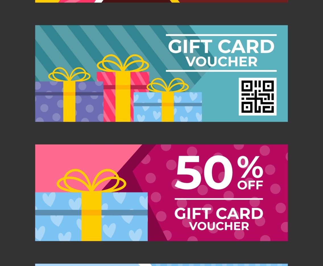 Gift Card Voucher Design Template Set