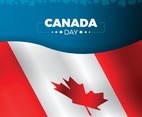 Canada Day with  Flag and Leaf Border Illustration