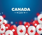 Canada Day with Ballons and Sparkling Illustration