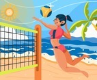 Summer Day with Volleyball
