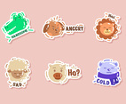 Cute Animal Character Sticker Set