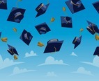 Throwing hats graduation background