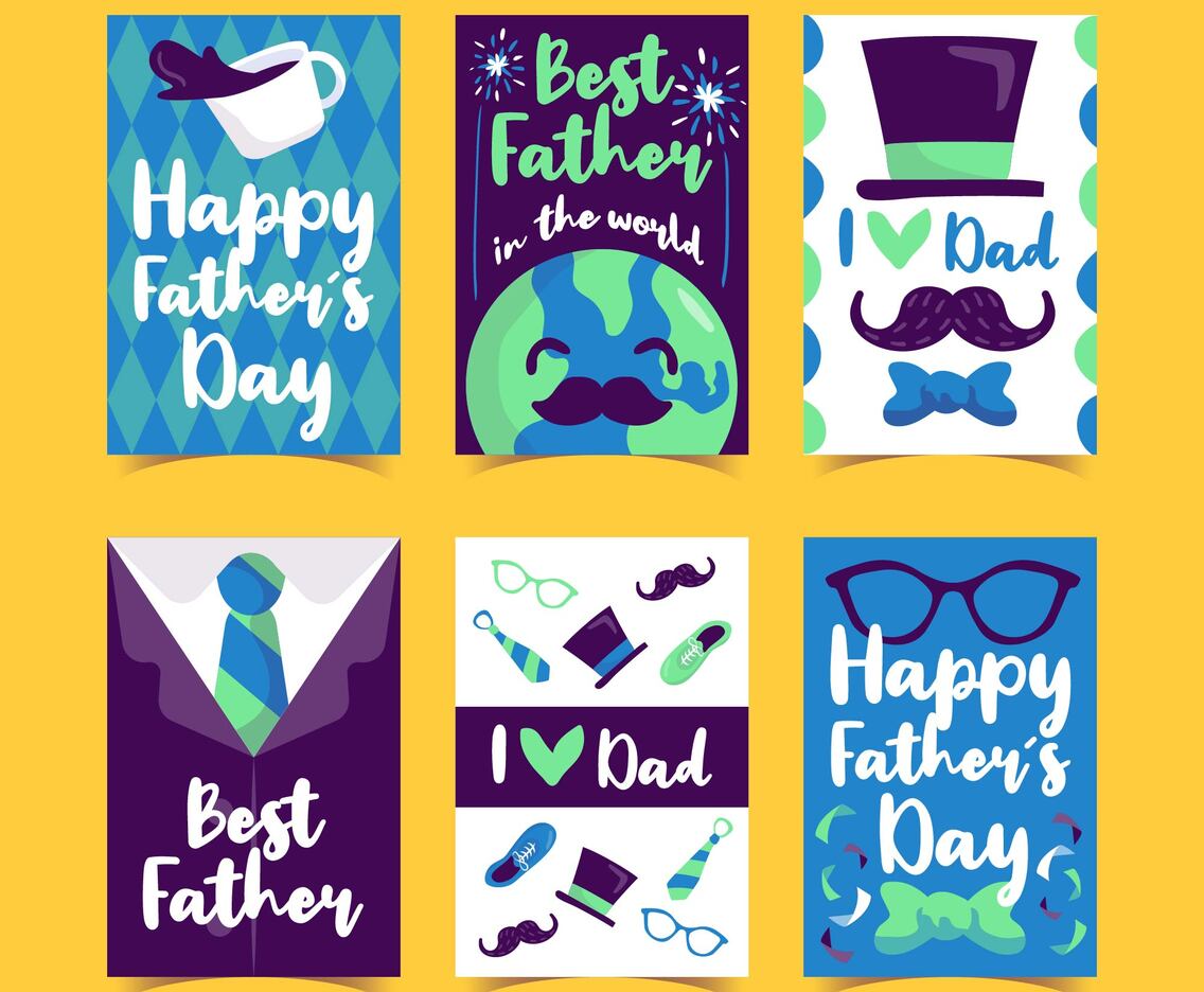 Set of Greeting Cards for Father's Day