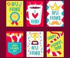 Set of 6 Greeting Cards for Father's Day