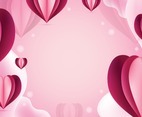 Pink Background with Realistic Heart Template