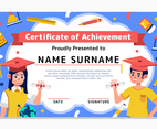 Certificate Template with Students Character
