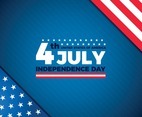4th July American Independence Day with Flag Border Illustration