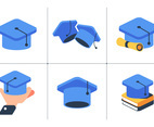 Graduation Hat Icon Collection