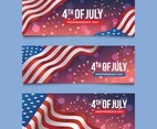 Set of Independence Day USA Banner