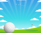 Golf With Landscape Background