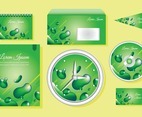 Green Liquid Business Stationery Set Template