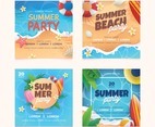Set of Summer Party Card