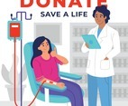 Woman Volunteer Donating Blood