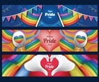 Colorful Happy Pride Day Banner Set Template