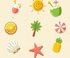 Set of Summer and Tropical Icons